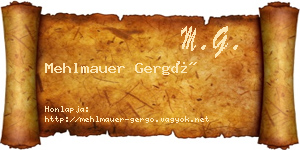 Mehlmauer Gergő névjegykártya